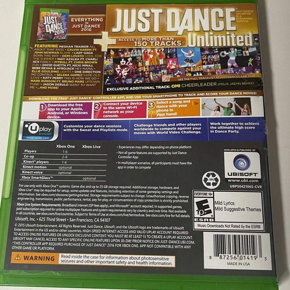 Xbox One Just Dance 2016 gold edition video‎ game